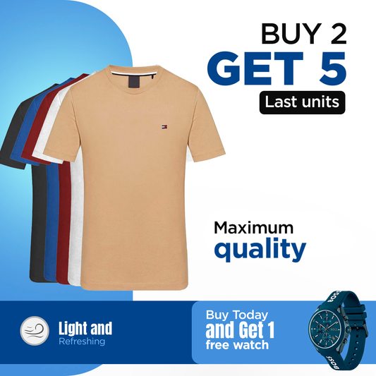 [KIT TOMMY SHIRTS [PAY 2 GET 5] + WATCH