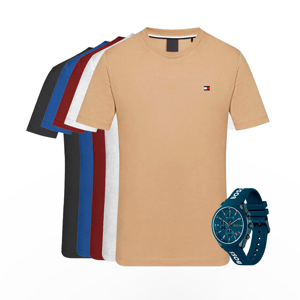 [KIT TOMMY SHIRTS [PAY 2 GET 5] + WATCH